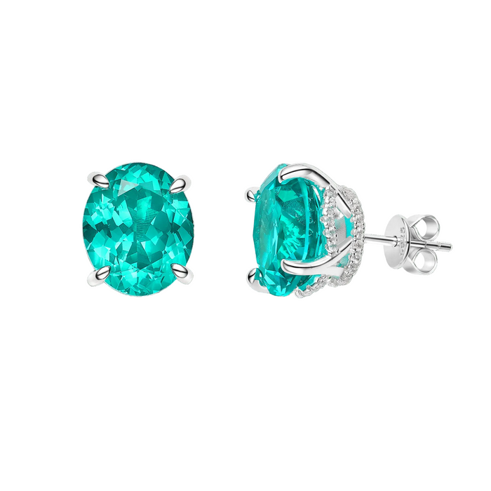 Aqua Paraiba Luxe Studs Earrings - Gem Vivi