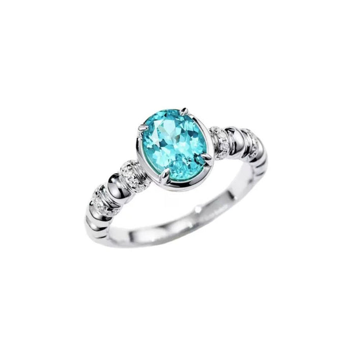 Aquamarine Bloom Ring - Gem Vivi