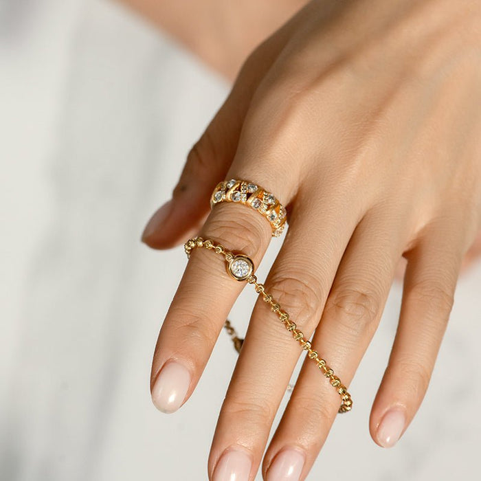 Bezel Bead Solitaire Bracelet - Gem Vivi