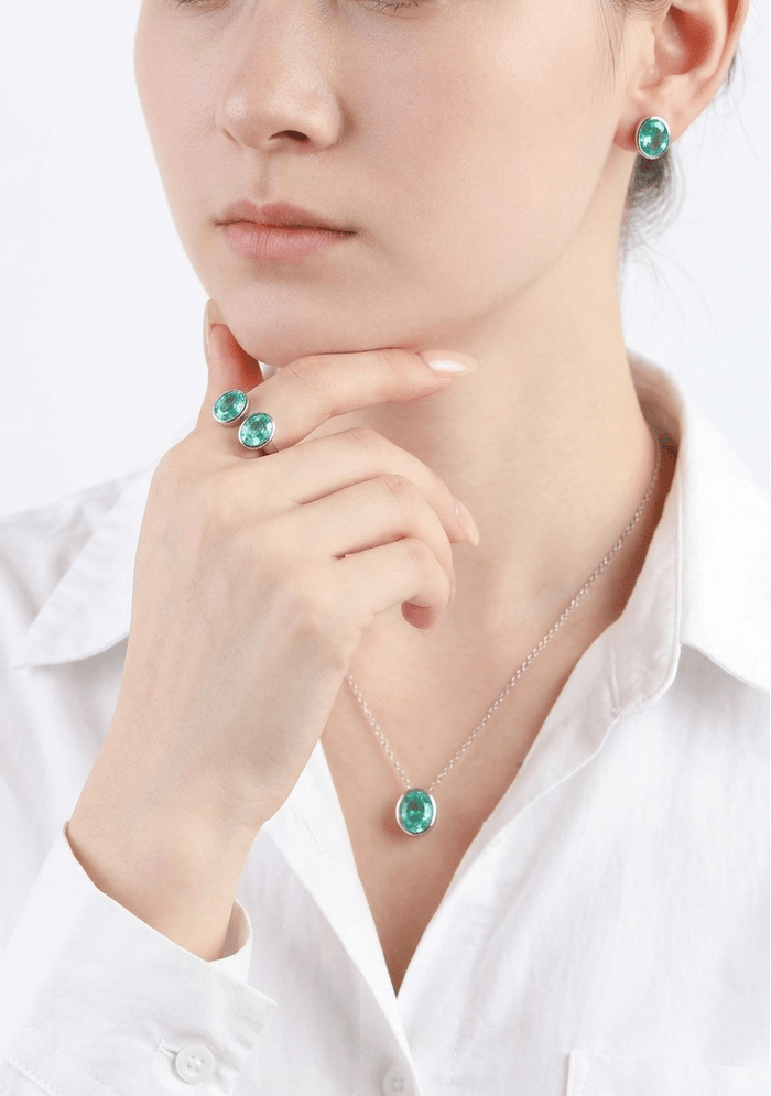 Bezel Paraiba Glow Open Ring - Gem Vivi