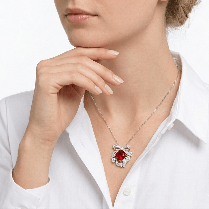 Bloom Ribbon Pendant Necklace - Gem Vivi