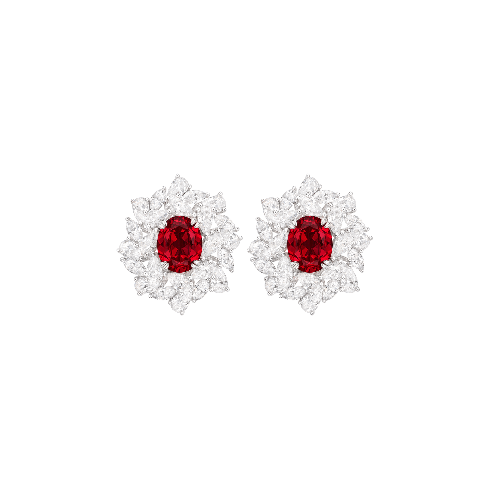 Blossom Crimson Ruby Stud Earrings - Gem Vivi