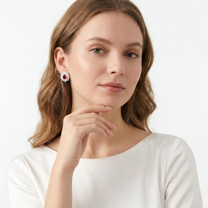 Blossom Ruby Stud Earrings - Gem Vivi