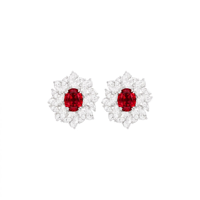 Blossom Ruby Stud Earrings - Gem Vivi