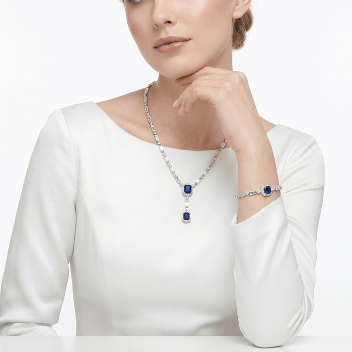 Blue Midnight Cascade Tennis Bracelet - Gem Vivi