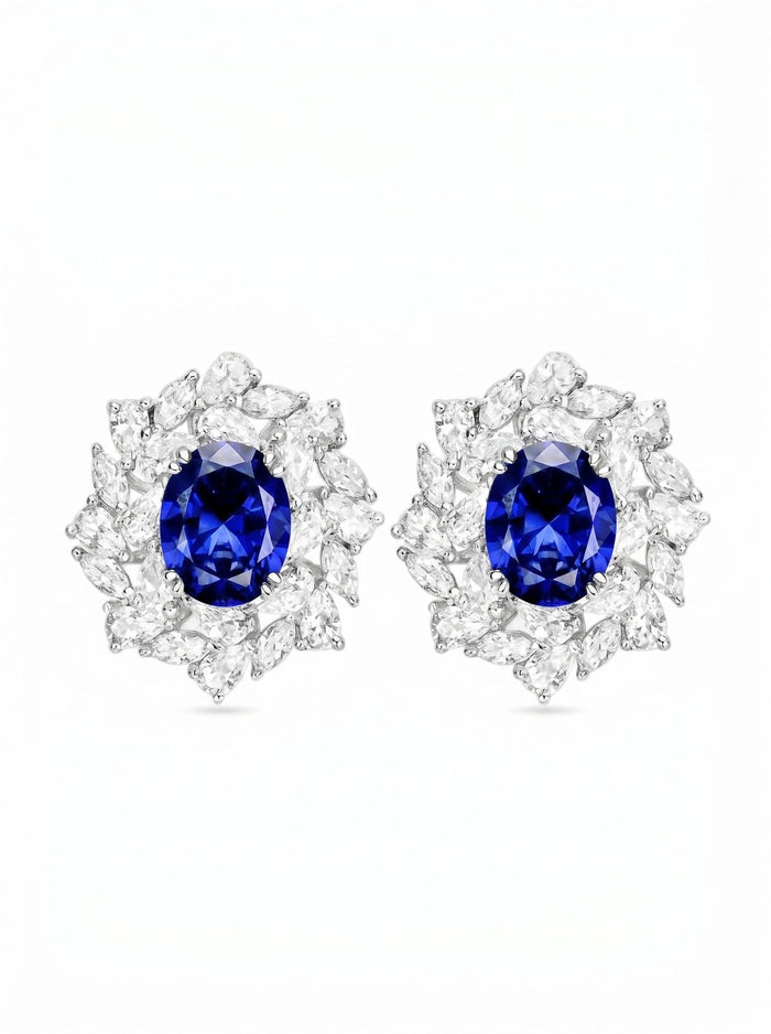 Blue Midnight Royale Marquise Cluster Studs - Gem Vivi