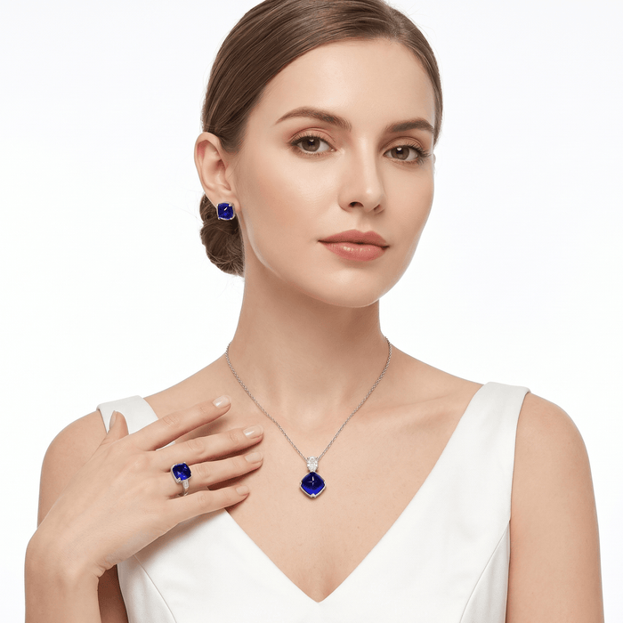 Blue Midnight Sugar - loaf Jewelry Set - Gem Vivi
