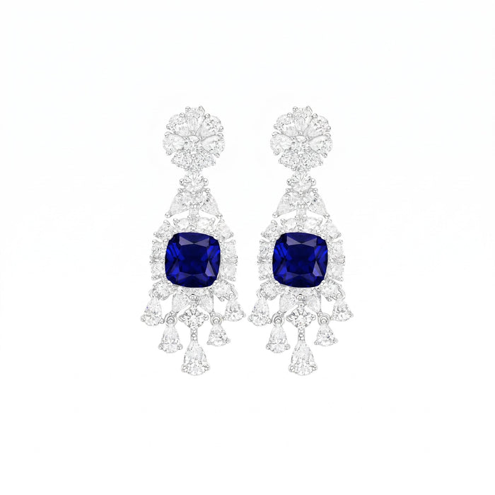 Blue Sapphire Royal Eclipse Earrings - Gem Vivi