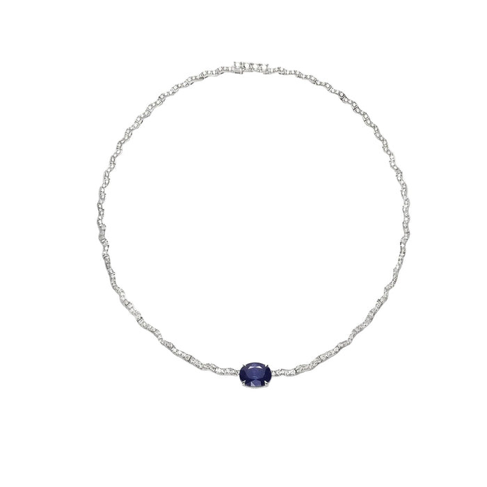 Blue Sapphire Royal Statement Necklace - Gem Vivi