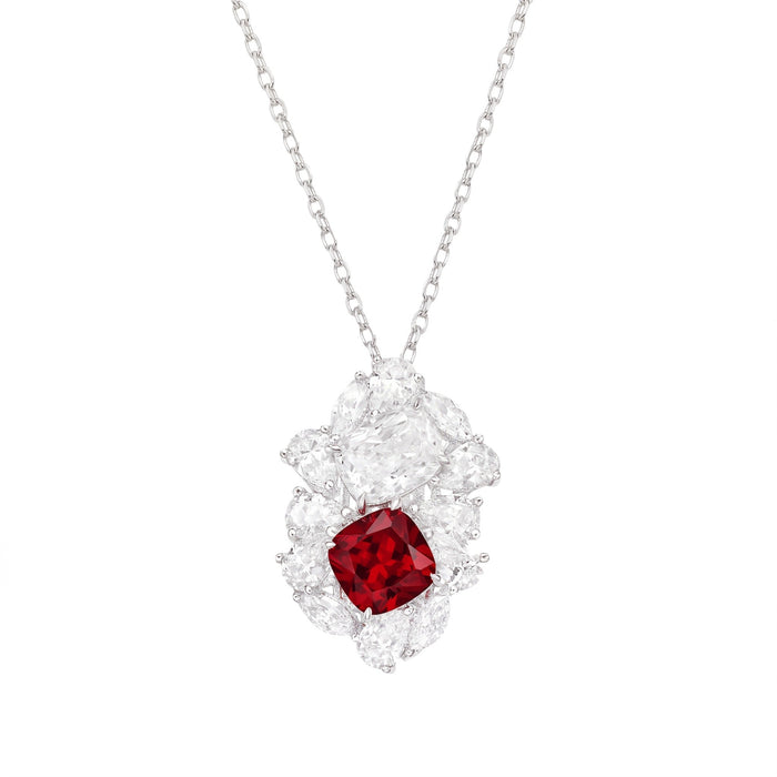Calista Bloom Ruby Pendant Necklace - Gem Vivi