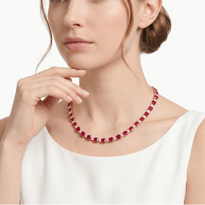 Calla Glow Ruby Statement Necklace - Gem Vivi