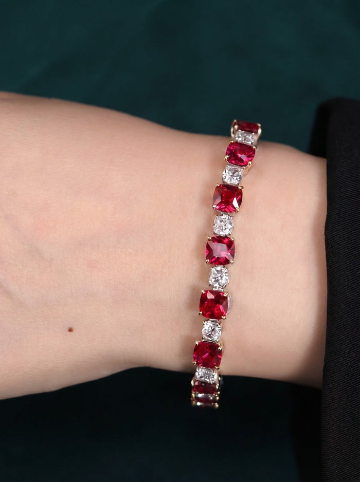 Calla Glow Ruby Tennis Bracelet - Gem Vivi