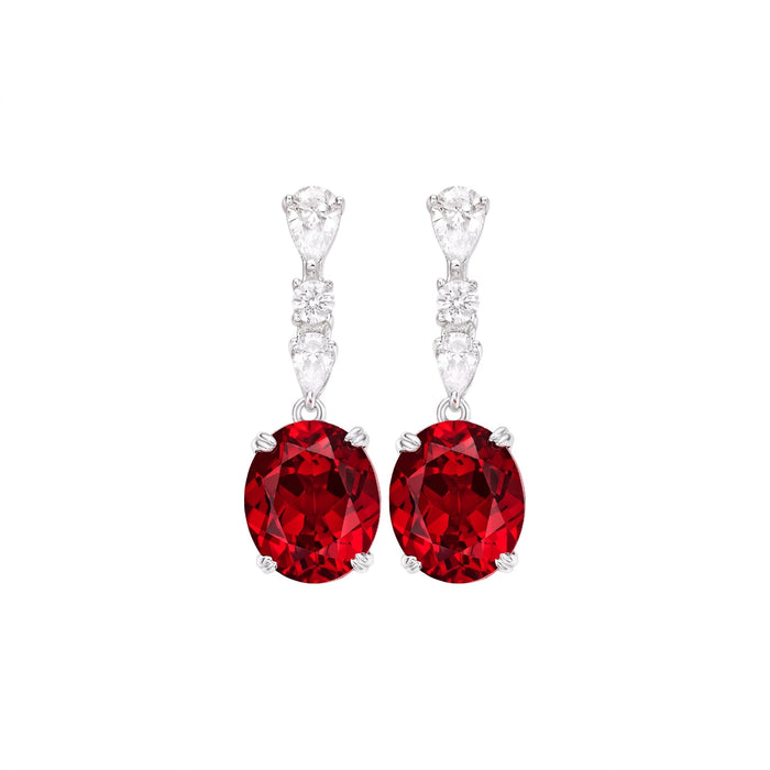 Callie Oval Ruby Dangle Earrings - Gem Vivi