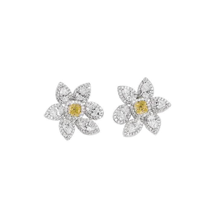 Canary Blossom Stud Earrings - Gem Vivi