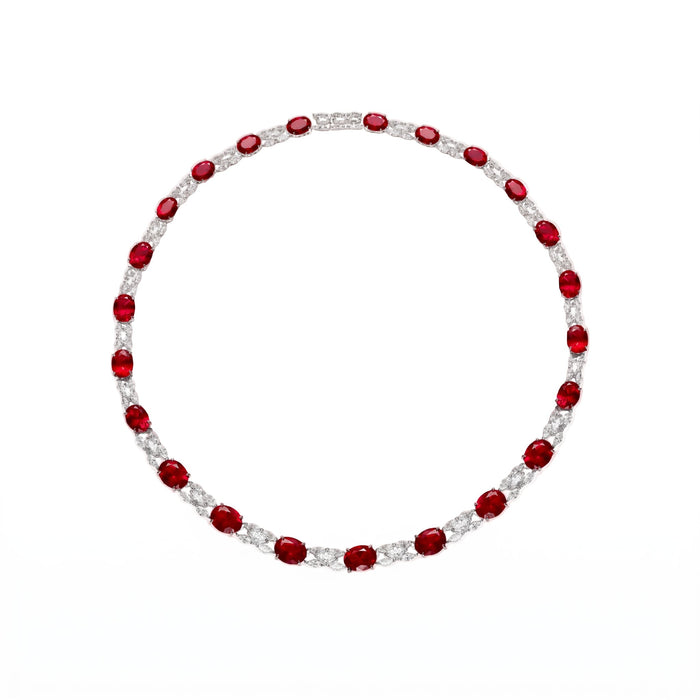 Celeste Scarlet Ruby Statement Necklace - Gem Vivi