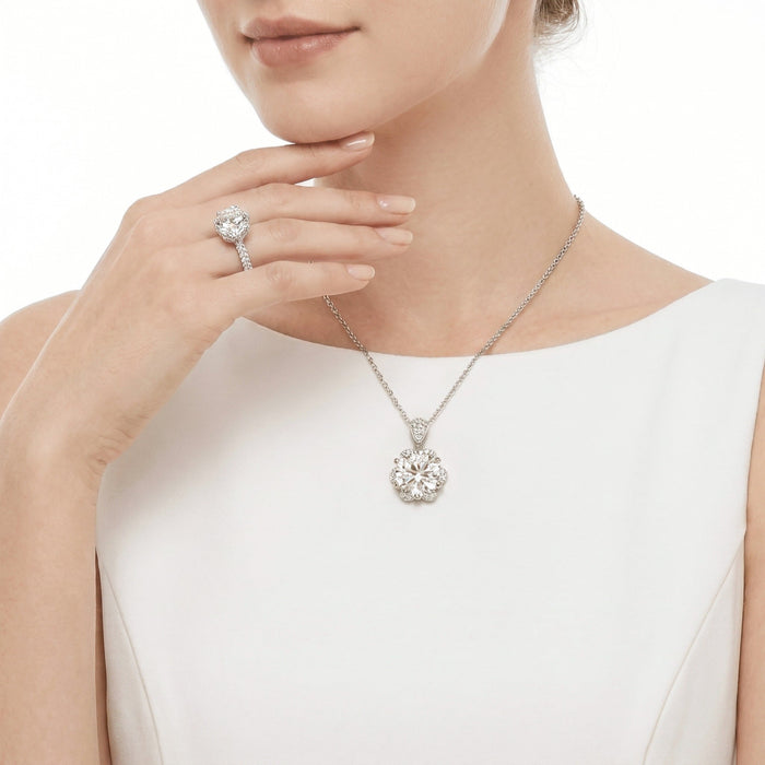 Celestia Bloom Solitaire Necklace - Gem Vivi
