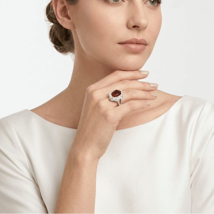 Celina Scarlet Oval Ruby Ring - Gem Vivi