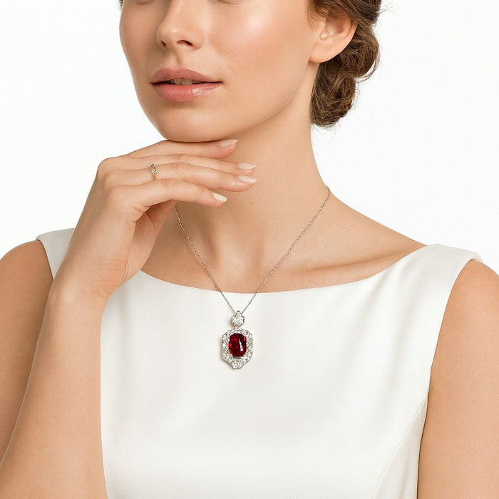Celina Scarlet Ruby Pendant Necklace - Gem Vivi