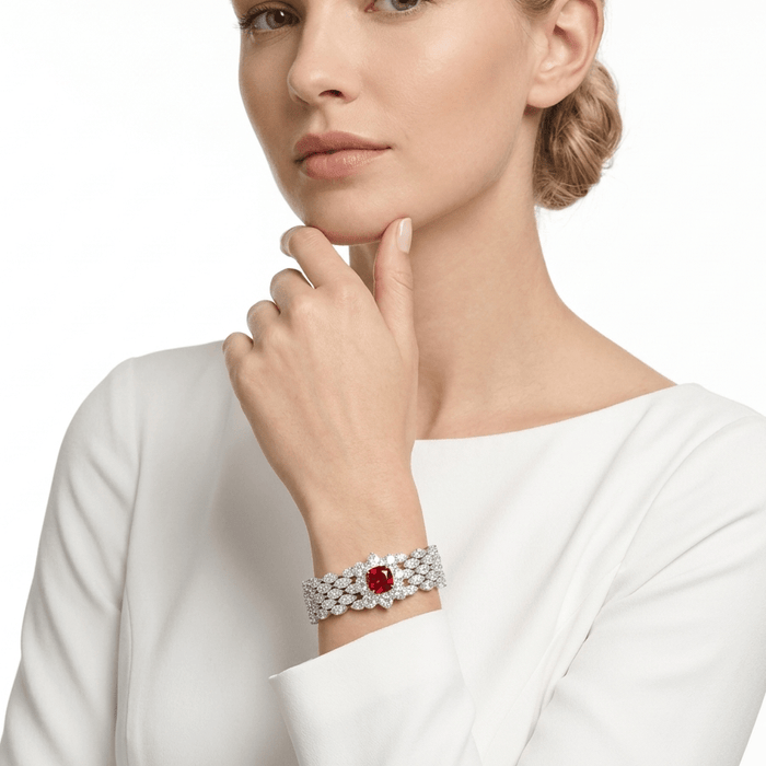 Clara Ruby Petal Luxe Bracelet - Gem Vivi