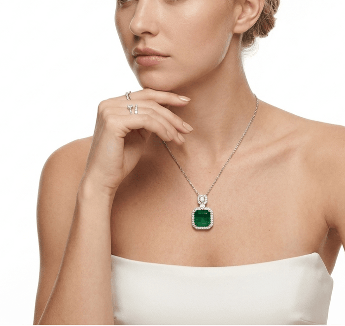 Classic Emerald Pendant Necklace - Gem Vivi