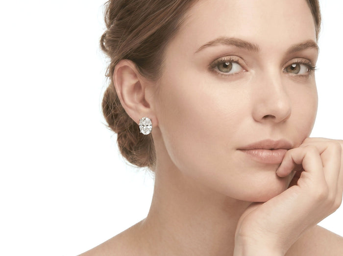 Classic Oval Solitaire Stud Earrings - Gem Vivi
