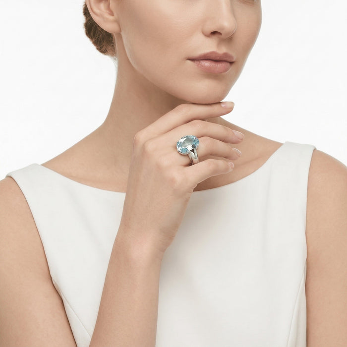 Crystal Blue Drop Ring - Gem Vivi