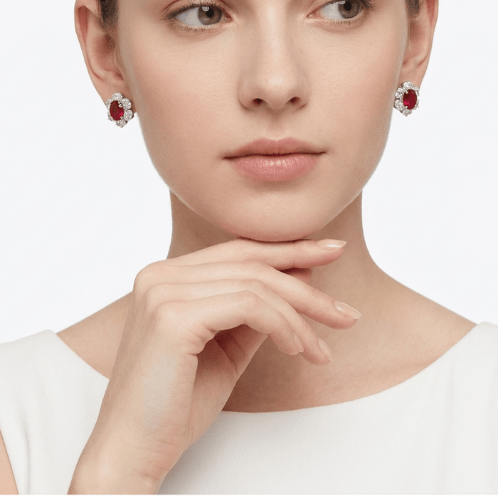 Cynthia Ruby Spark Earrings - Gem Vivi