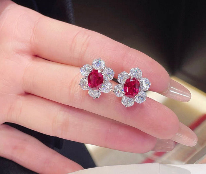 Cynthia Ruby Spark Earrings - Gem Vivi