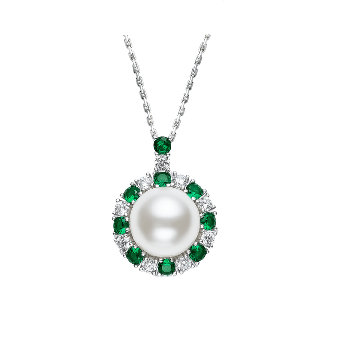 Elegant Emerald and Pearl Necklace - Gem Vivi