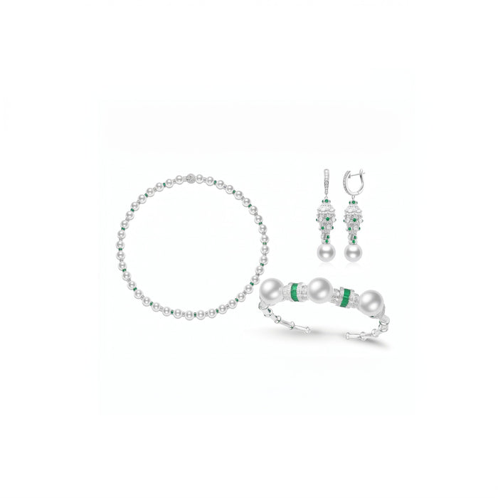 Elegant Pearl and Emerald Necklace - Gem Vivi
