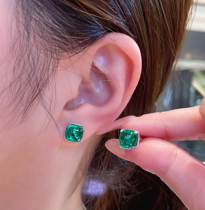 Emerald CaboChon Jewelry Set - Gem Vivi