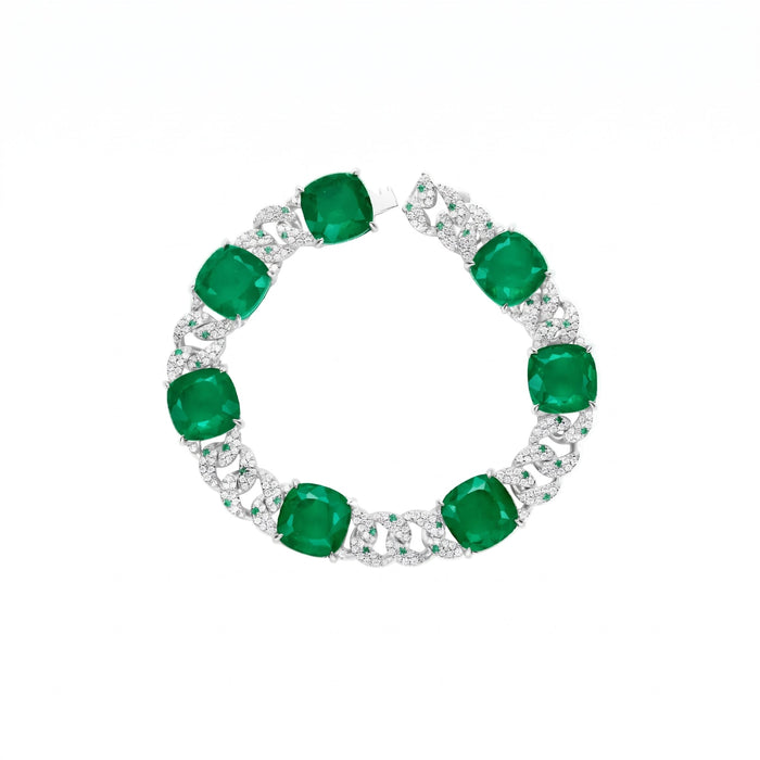 Emerald Chain Link Bracelet - Gem Vivi