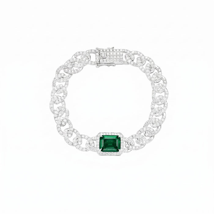 Emerald Cuban Bracelet - Gem Vivi