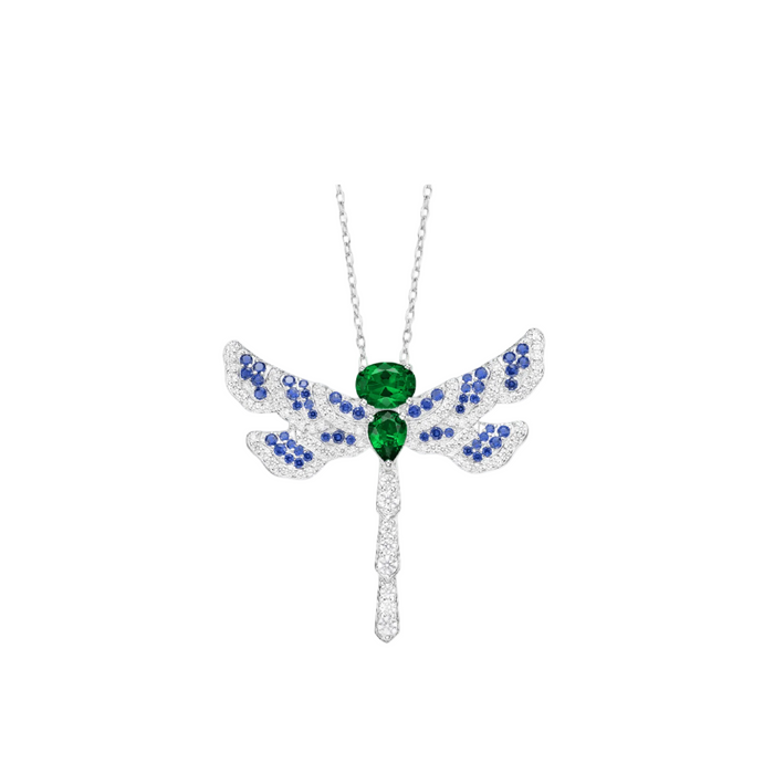 Emerald Enchanted Dragonfly Necklace - Gem Vivi