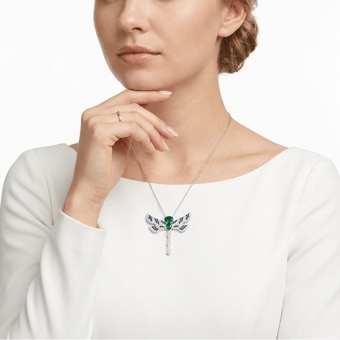 Emerald Enchanted Dragonfly Necklace - Gem Vivi