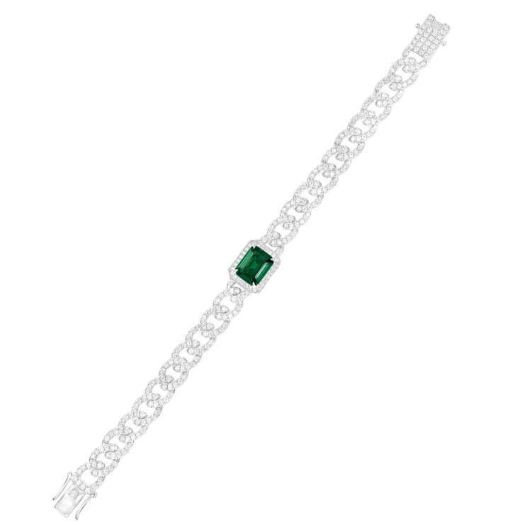 Emerald Ice Cuban Bracelet - Gem Vivi