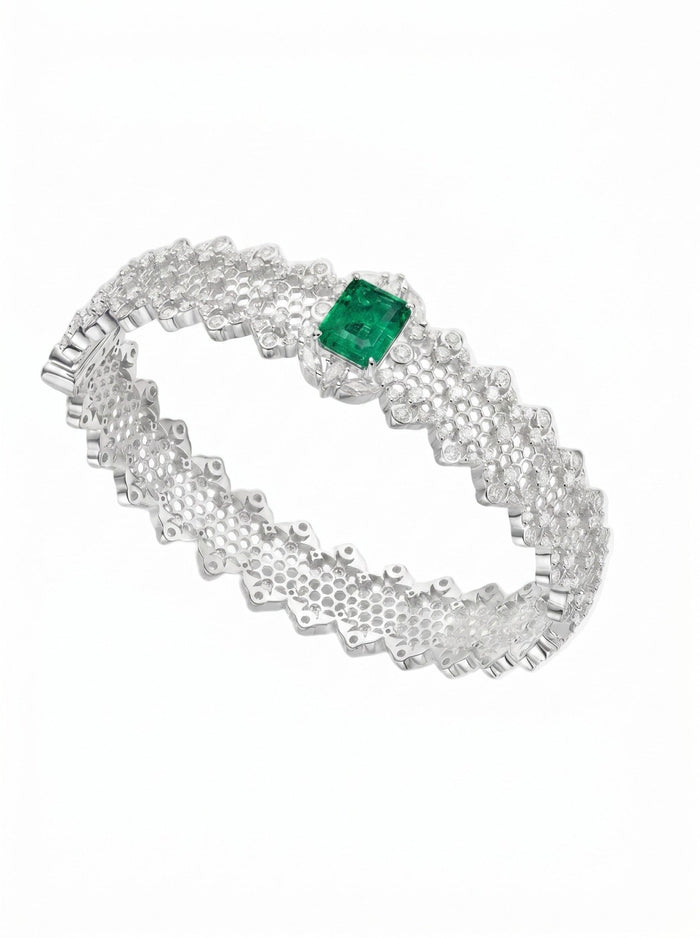 Emerald Mesh Bracelet - Gem Vivi