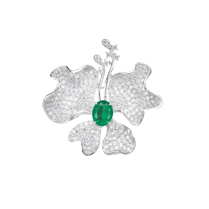 Emerald Orchid Brooch - Gem Vivi