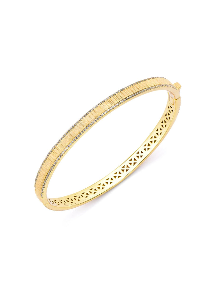 Gold Brushed Radiance Bangle - Gem Vivi