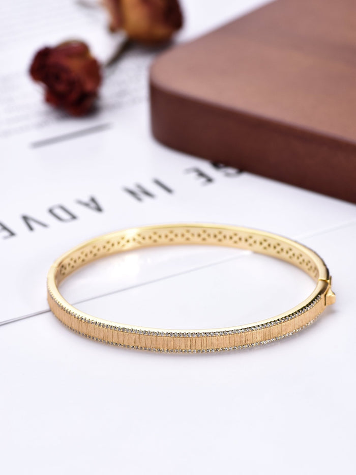 Gold Brushed Radiance Bangle - Gem Vivi