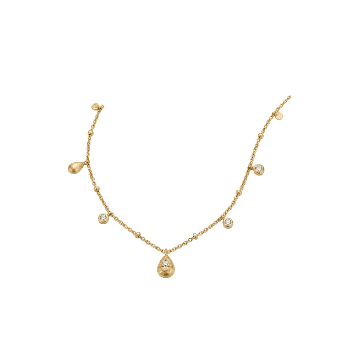 Golden Dewdrop Charm Necklace - Gem Vivi