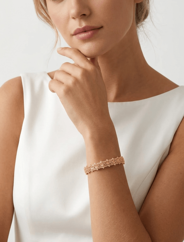 Golden Etched Cuff - Gem Vivi