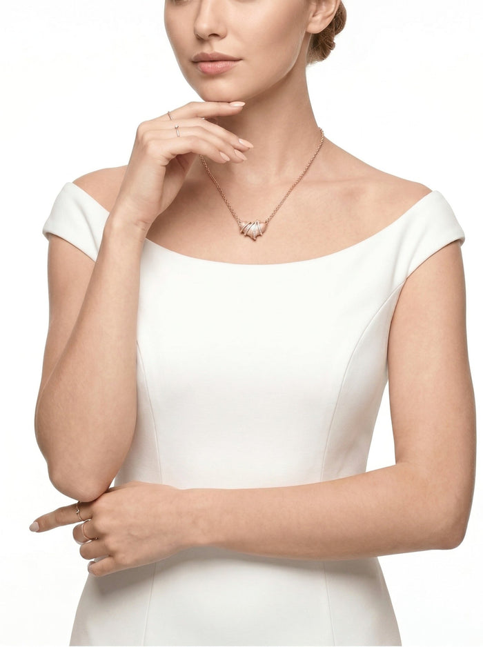 Golden Ribbon Heart Necklace - Gem Vivi