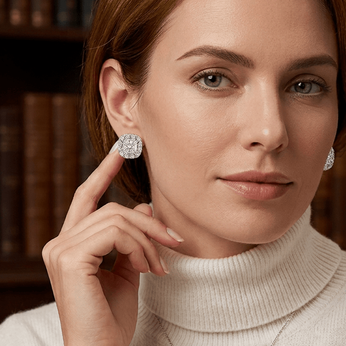 Isabella Halo Stud Earrings - Gem Vivi