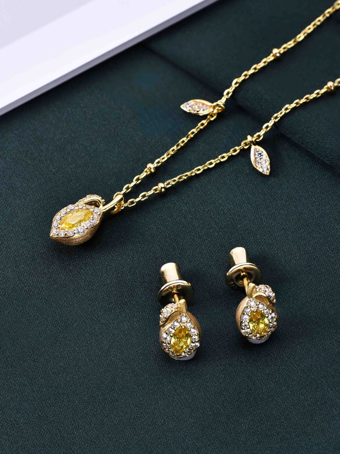 Lemon Canary Yellow Necklace - Gem Vivi