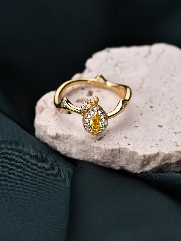 Lemon Canary Yellow Ring - Gem Vivi