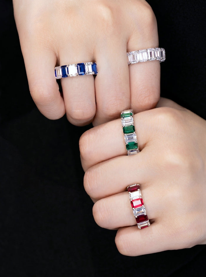 Lumière Emerald-Cut Eternity Band - Gem Vivi
