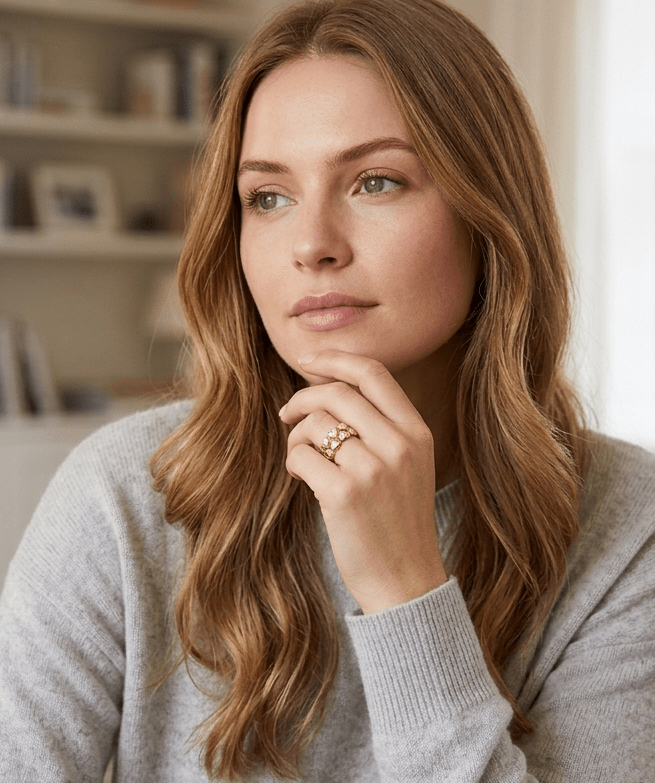 Luna Hearts Eternity Ring - Gem Vivi