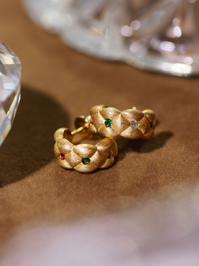 Red and Green Enchanted Garden Earrings - Gem Vivi