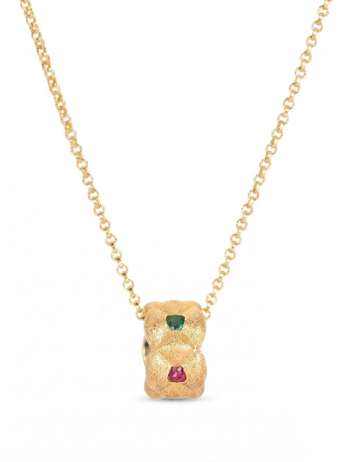Red and Green Enchanted Garden Necklace - Gem Vivi